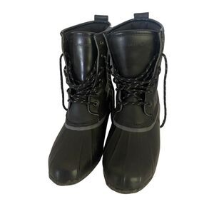 Lands’ End #489250 Women’s Insulated Duck Boots Black Lace Up Size 8.5B